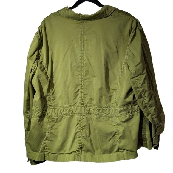 Talbots Green Twill Unlined Twill Safari Style Jacket Womens Plus Size 20W - Picture 8 of 9